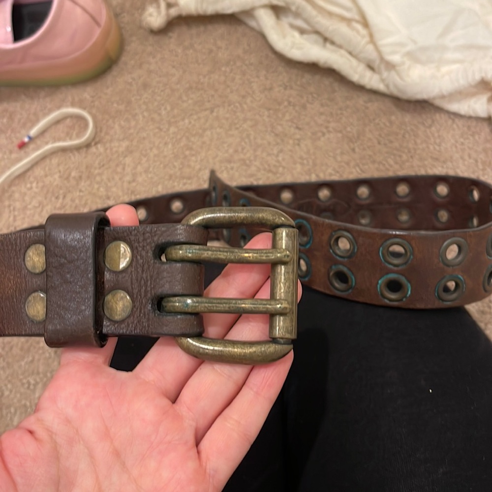 Brown leather belt